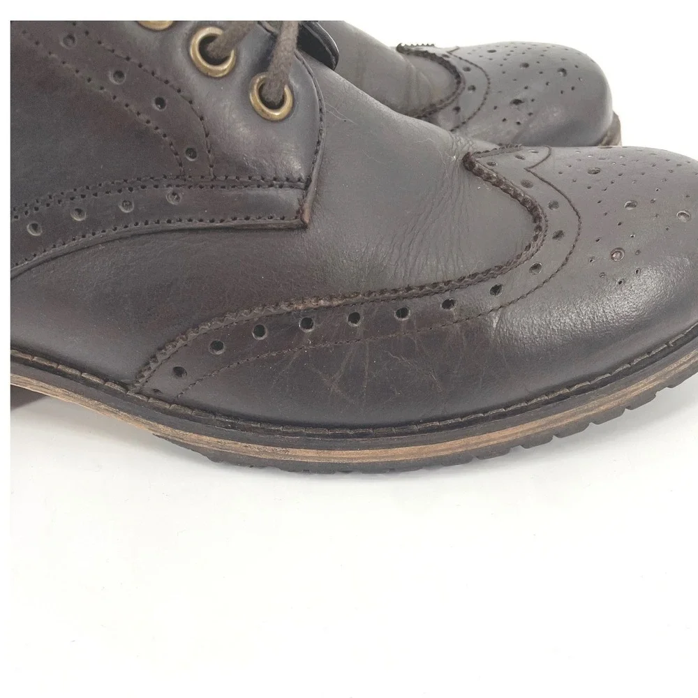 Aldo Wingtip Boots Mens 42 US 9 Brown Leather Brogue Lace Up Classic Academia